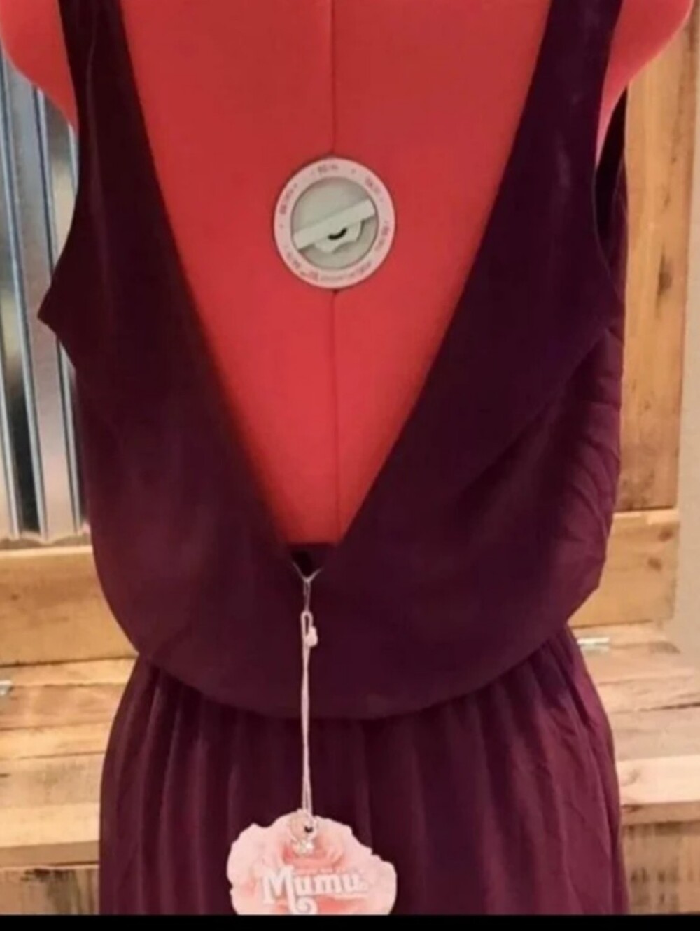 Burgundy Maxi Dress Sz L Show Me Your MuMu Jenn New - Picture 4 of 5